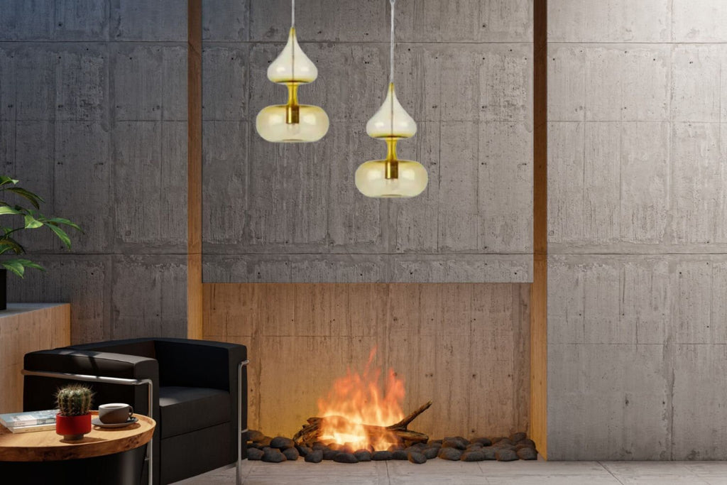 Blown Glass Pendant Light - Modern Kitchen Island Light - Ceiling Decor - Light Fixture