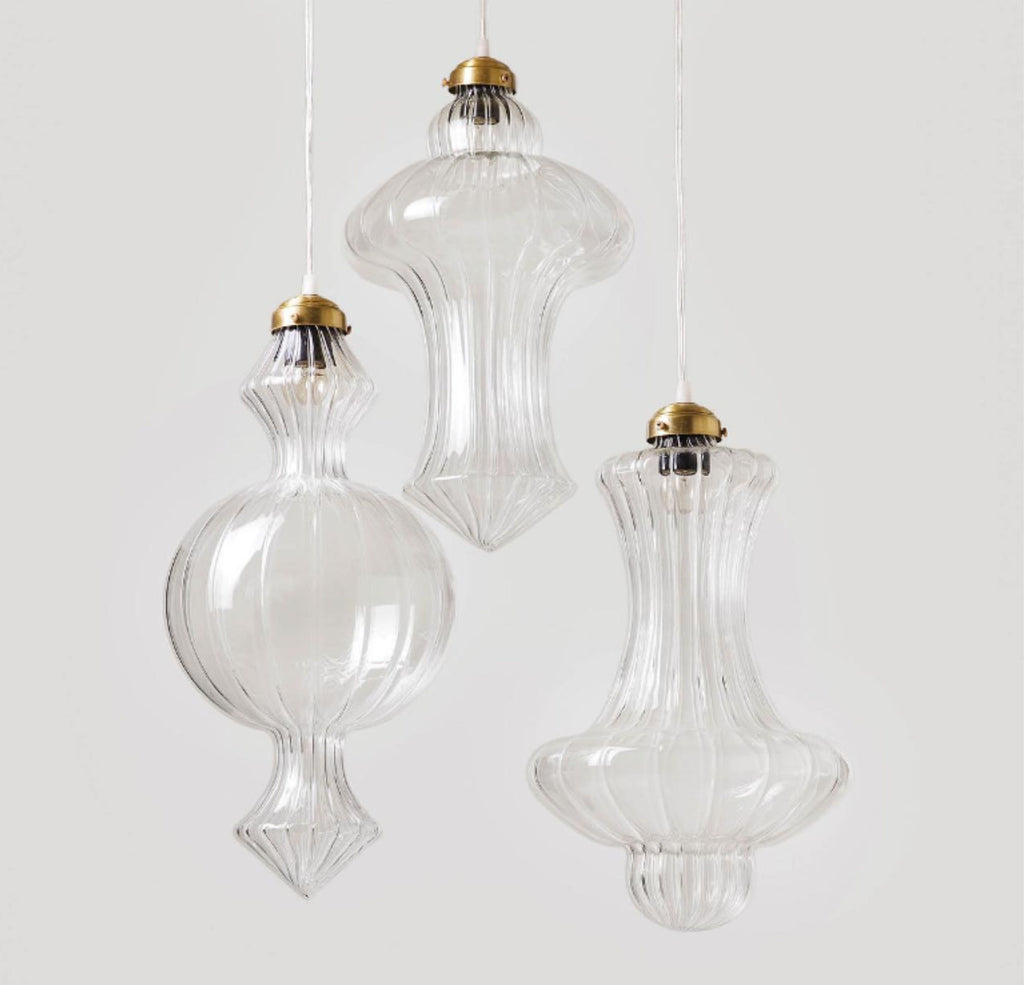 Elegant Modern Pendant Lights - Set of 3 -Blown Glass Ceiling Decor - Dining Room Lighting ceiling decor - custom  light fixture