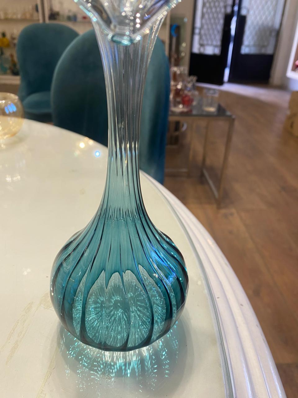 Handmade Custom Glass Vase – Personalized Decorative Flower Vase – Unique Home Decor Gift for Women – Modern & Elegant Blown Glass Art