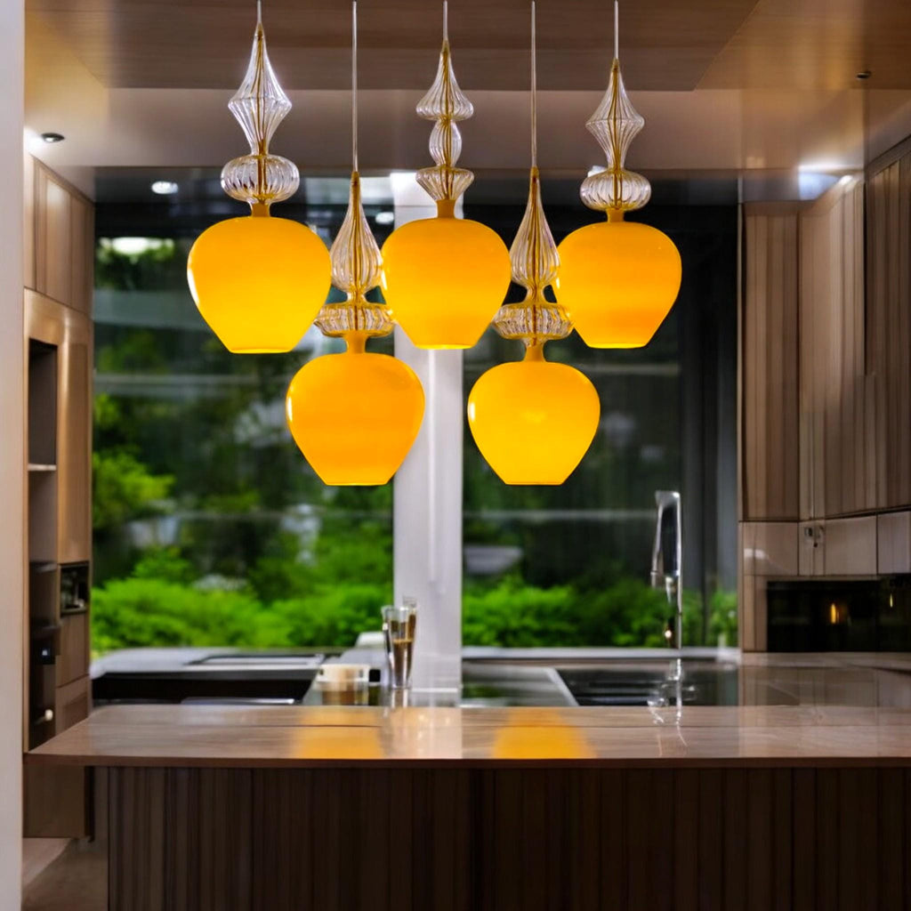 Bespoke Hand Blown Glass Pendant Light | Artisan Ceiling Fixture for Contemporary Homes