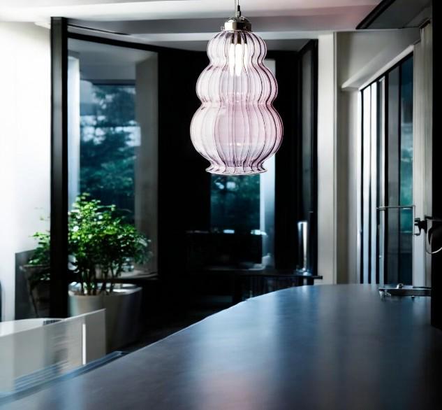 Exquisite Blown Glass Pendant - One-of-a-Kind Luxury Lighting Design for Any Space"