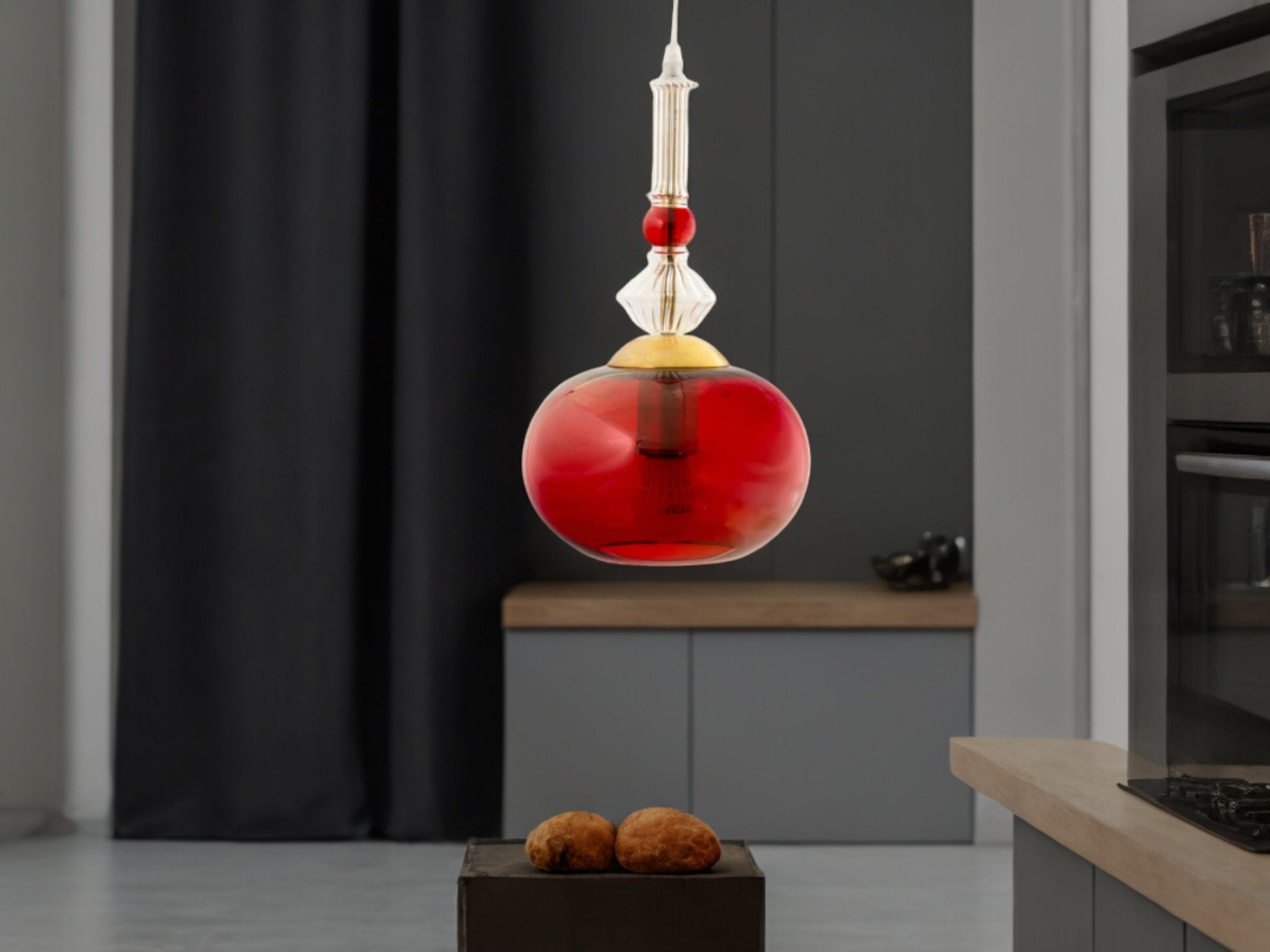 Customizable Blown Glass Pendant Light - Stylish mouth blown  pendant light - Personalized Ceiling Light- ceiling light - deco light fixture