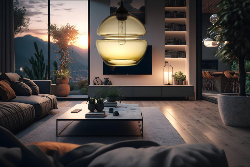 Blown glass light pendant for kitchen decor, glass blown pendant, custom lights, ceiling light fixture, blown glass pendant,handmade pendant