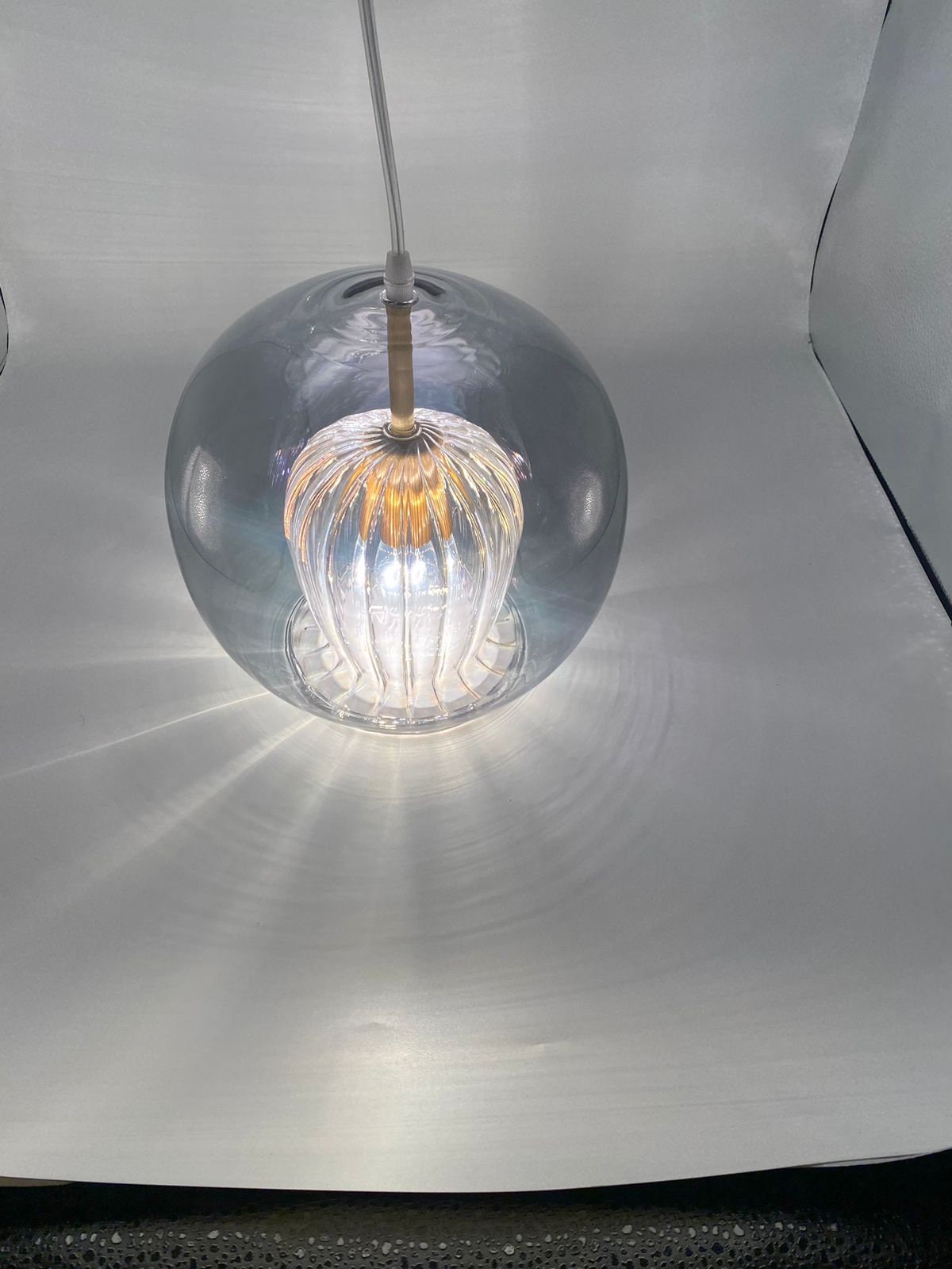 Discover this custom blown glass pendant light—handmade for modern kitchen island or dining room lighting,crafted elevate your home ambiance