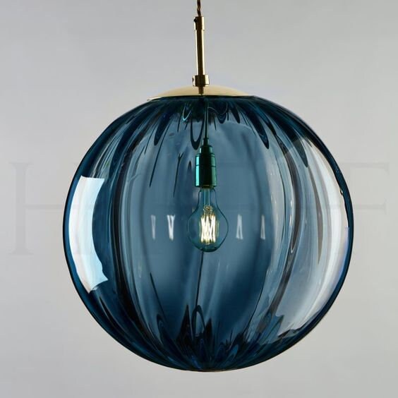 Handmade Glass Globe Pendant Light – Elegant Modern Ceiling Lamp for Kitchen Island, Dining Room, Bedroom & Living Room Home Decor