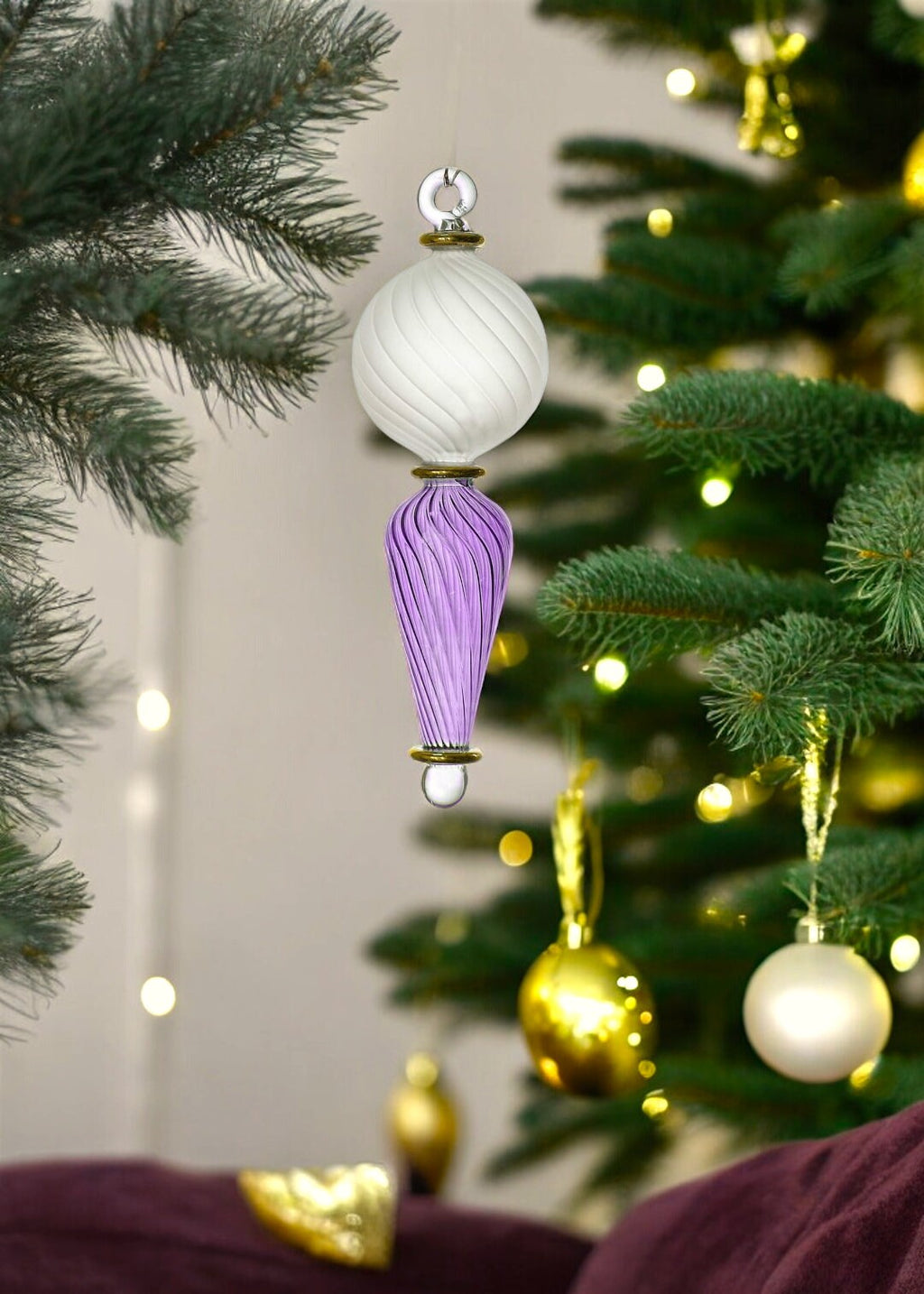 Elegantly Crafted Egyptian Glass Christmas Ornaments - Hand-blown Xmas Tree Decor - Tree Topper Delights - Ideal Holiday Gift