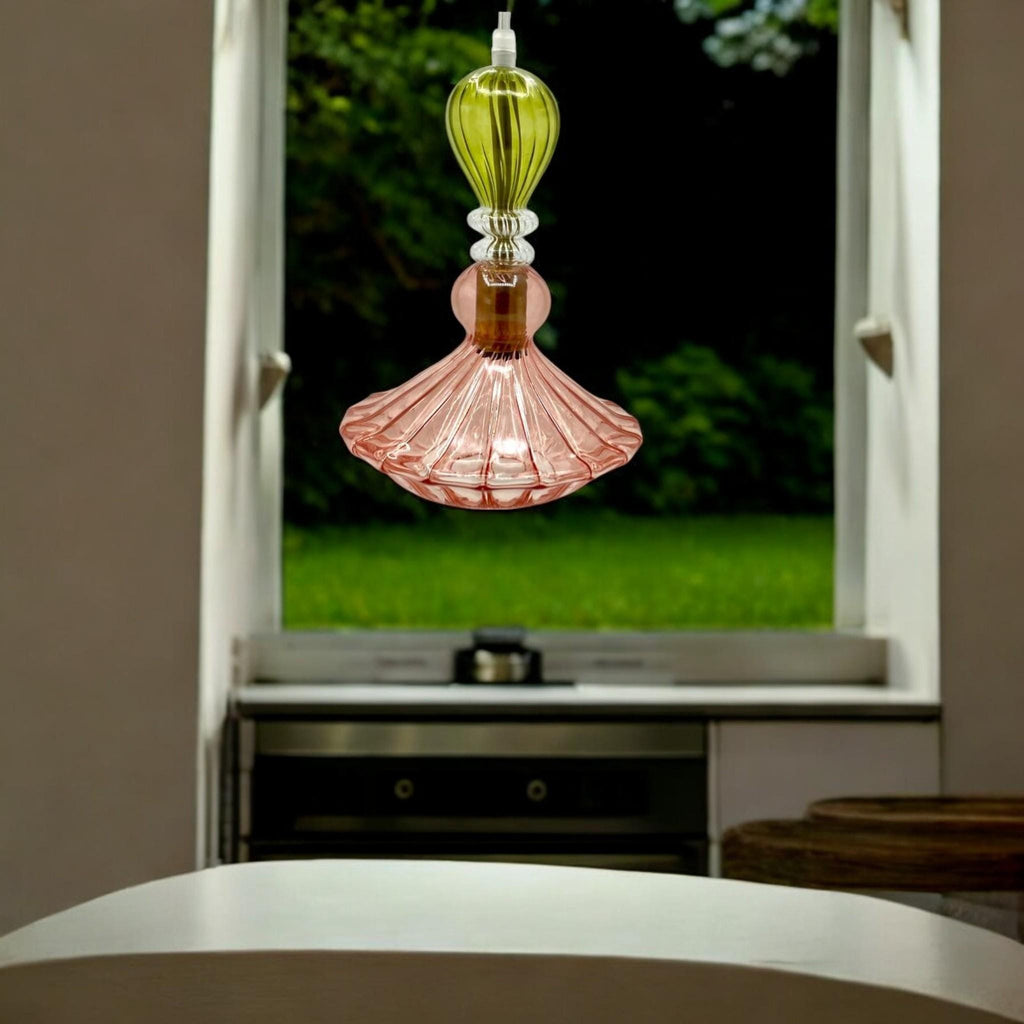 Artisan Handcrafted Pendant Light - Elegant Blown Glass Ceiling Fixture for a Stylish Touch