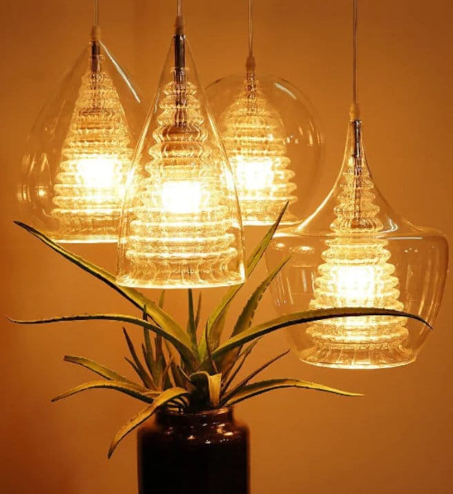 Contemporary Blown Glass Pendant Light - Handmade Kitchen Decoration - Stylish Dining Room Hanging Lamp-Kitchen light Decoration