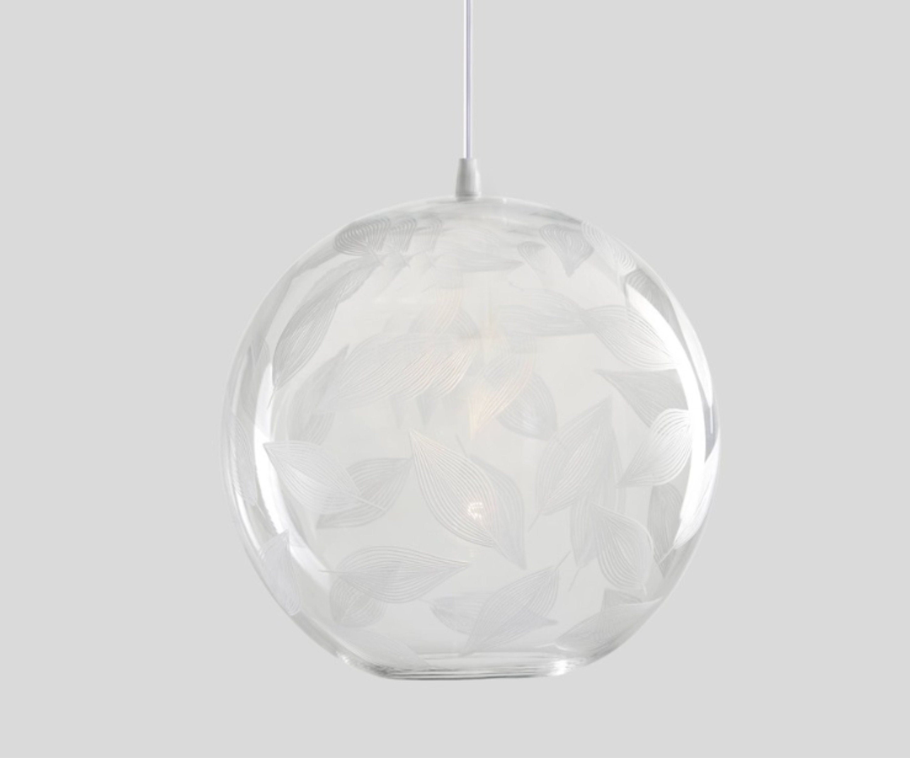 Artisan Handblown Glass Pendant Light – Providence Chandelier Lamp for Kitchen Decor– Custom Engraved Pendant Lamp – Modern Ceiling Light