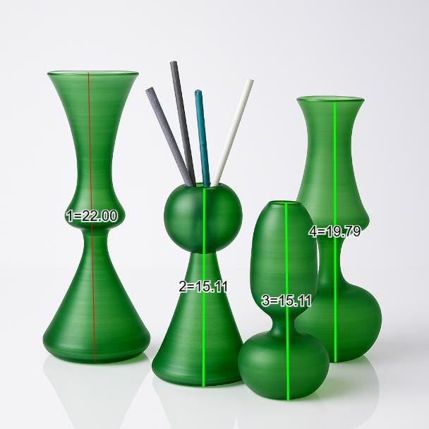 Modern Colorful frosted Glass Vase Collection Unique Geometric Design Vases for Flowers Home Decor Green, Brown, Pink, Orange Variations Set
