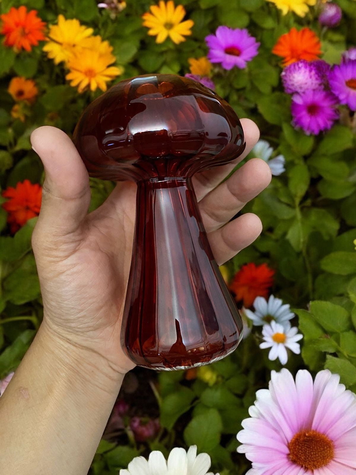 Whimsical Glass Mushroom Vases Set – Unique Fungi Decor – Handcrafted Hydroponic Centerpieces – Handcrafted Hydroponic Centerpieces