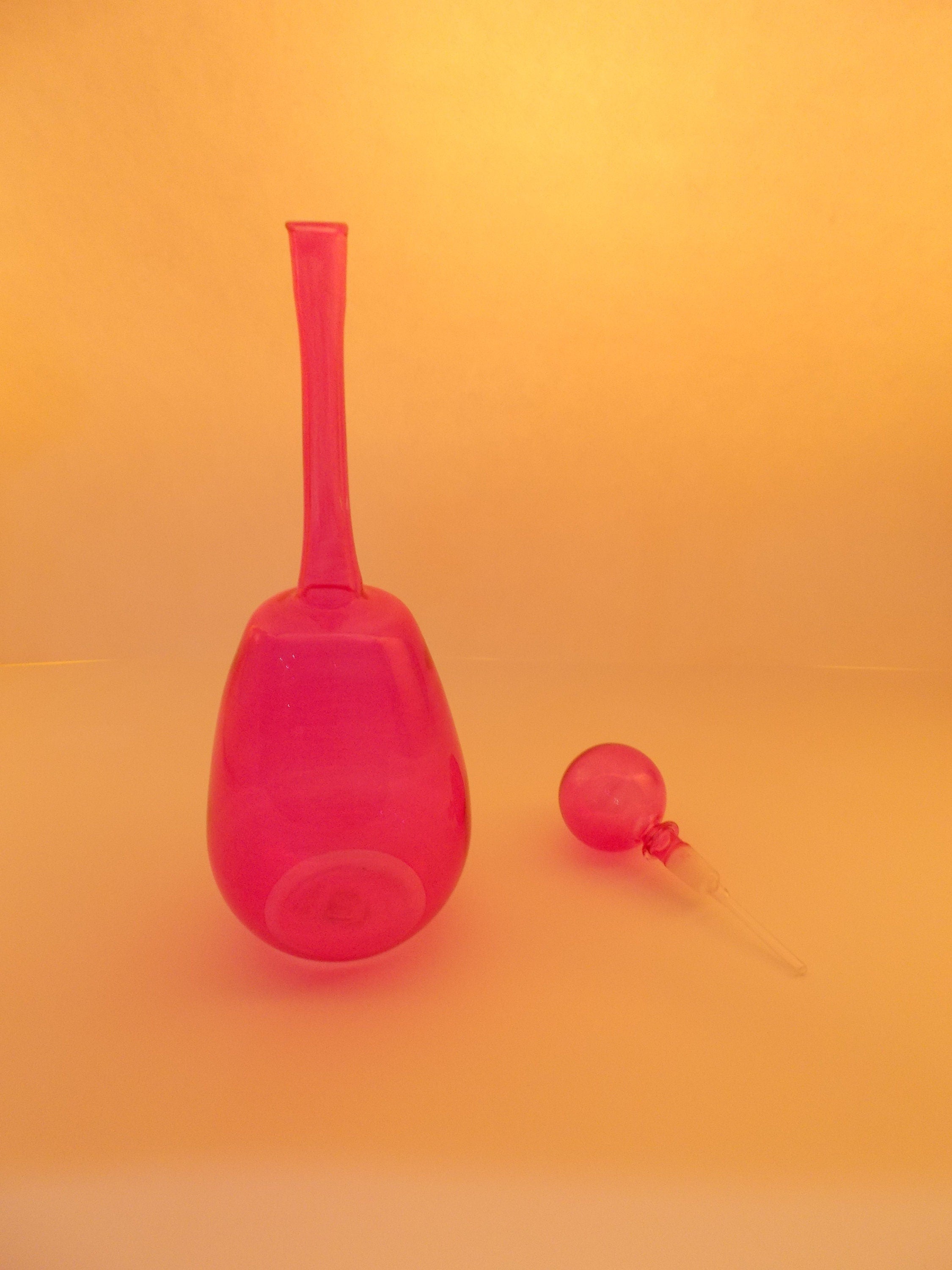 SPHERE Pink GLASS VASE modern .