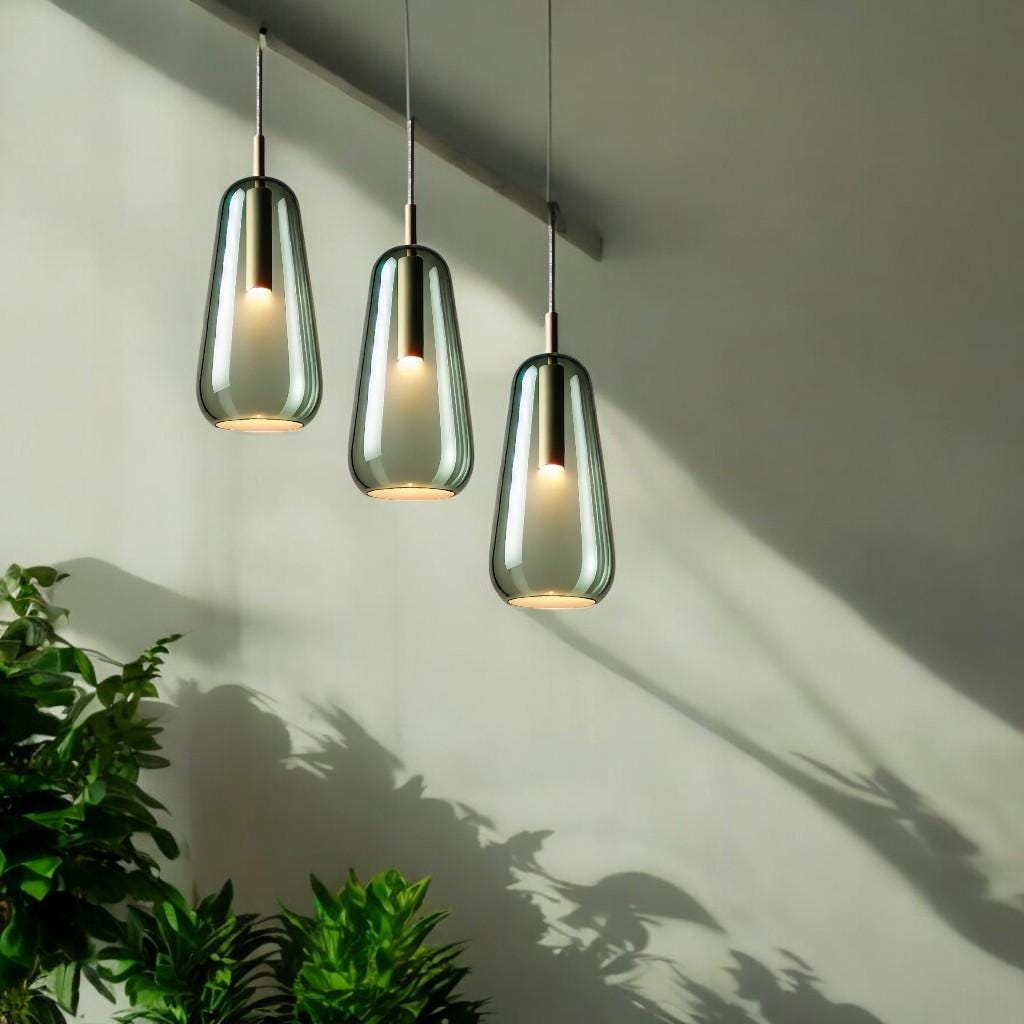 BlownGlass pendant light - Modern pendant light - customizable pendant  light-kitchen island  light - ceiling light  - deco light fixture