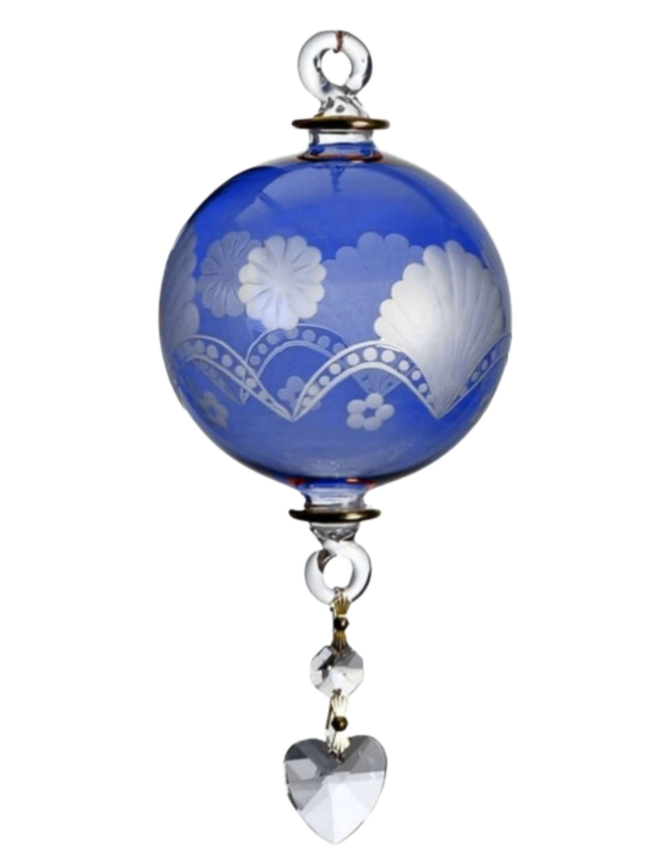 Engraved Blue Egypt Glass Christmas Ornament Adorable Hanging ornament- Decorative tree topper- Xmas Balls Christmas Tree Decorations 2023