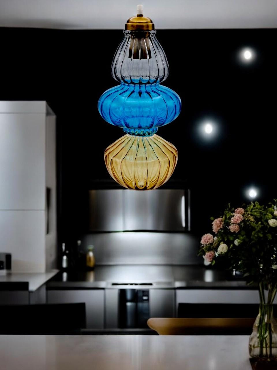 Colorful Blown Glass Pendant Light for  Living Room Modern Custom Ceiling Fixture Artisan Hanging Light Handmade Decoration, Chandelier