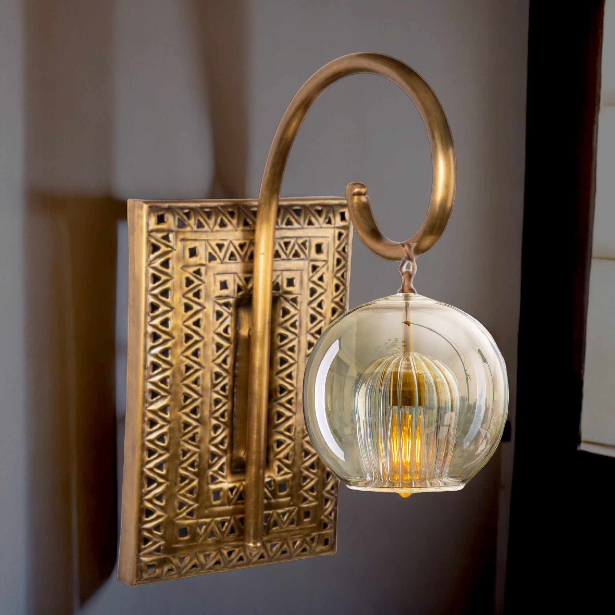 Handcrafted Glass Sconce - Contemporary Vanity Light - Wall Lamp Fixture - Artisan Home Decor - Bathroom Lighting