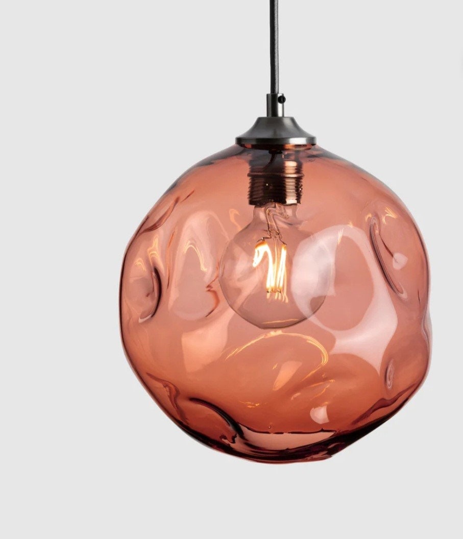 Glass Pendant Lights for Kitchen Island Hand Blown  Lighting for Kitchen Décor Lighting Fixtures  Living Space Décor Glass Ceiling Fixture