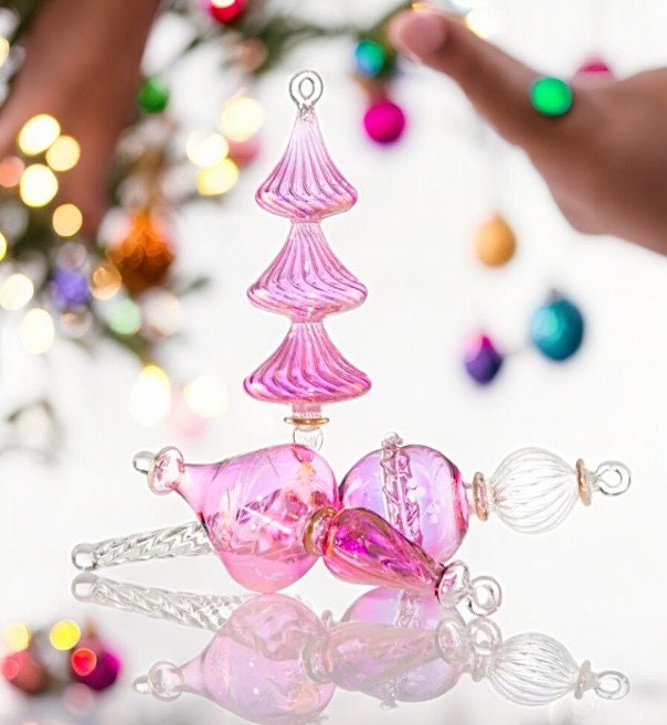 Elegant Egyptian Glass Christmas Ornaments - Set of 3 Adorable Hanging Decorations-Gorgeous Set of 3 Glass Xmas Ornaments