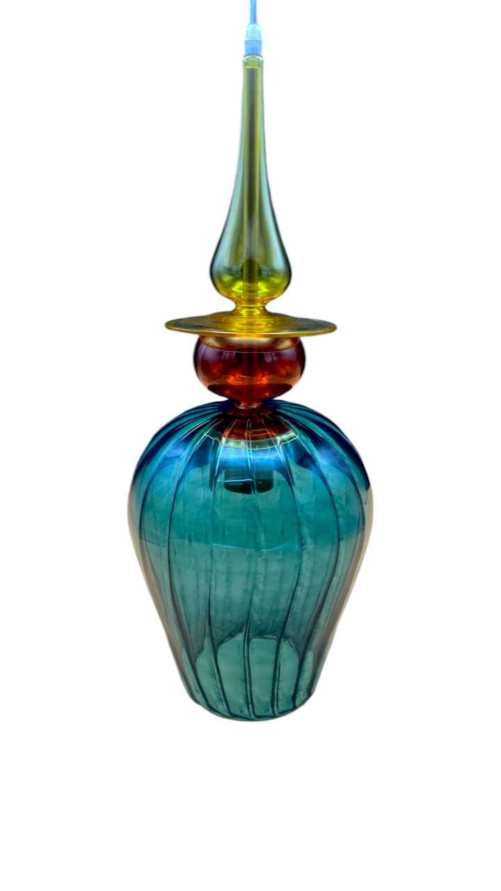 Artisan-Made Glass Ceiling Light - Modern Kitchen Illumination - Chic Dining Room Pendant-Customizable Handblown Glass Pendant Light