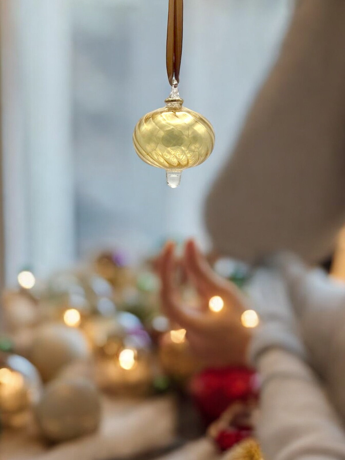 Festive Gold Christmas Ornaments - Hanging Decorations for Tree Topper - Cute Holiday Decor 2024