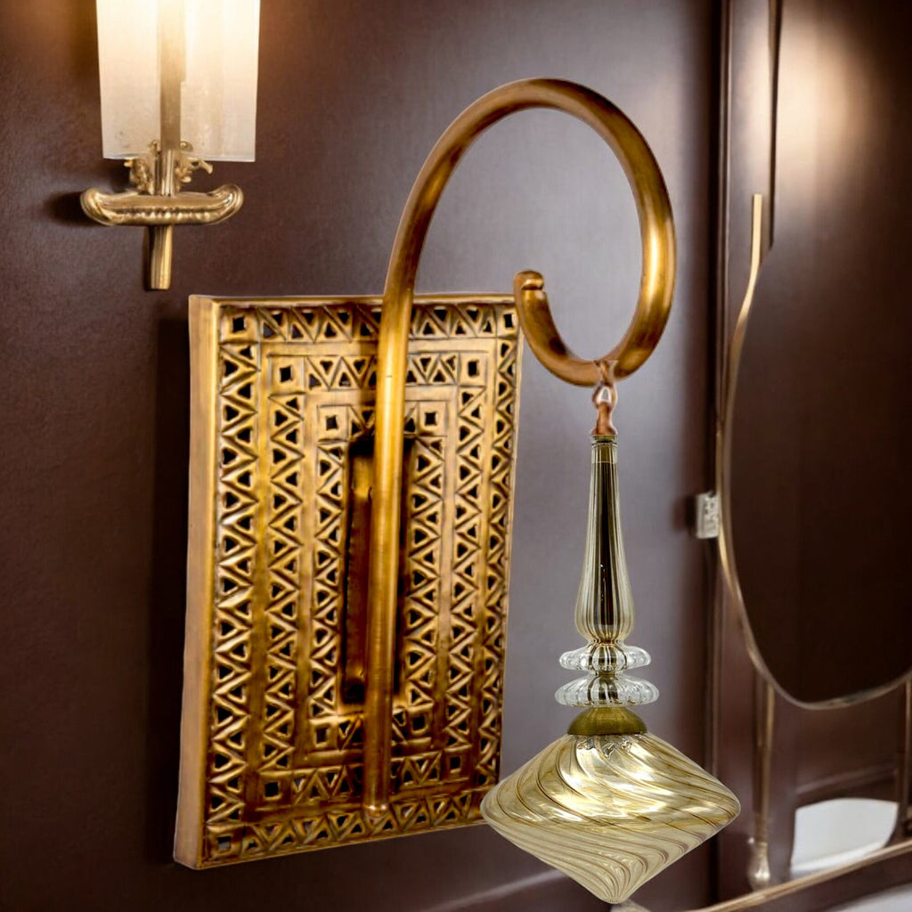 Sleek Glass Vanity Light - Unique Bathroom Sconce - Over Mirror Decor - Stylish Home Lighting