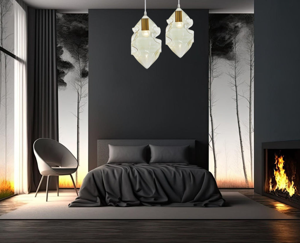 blown glass  pendant light, Unique light fixture, Kitchen décor, Ceiling light, Home décor modern, Light pendants, Dining room Hanging lamp