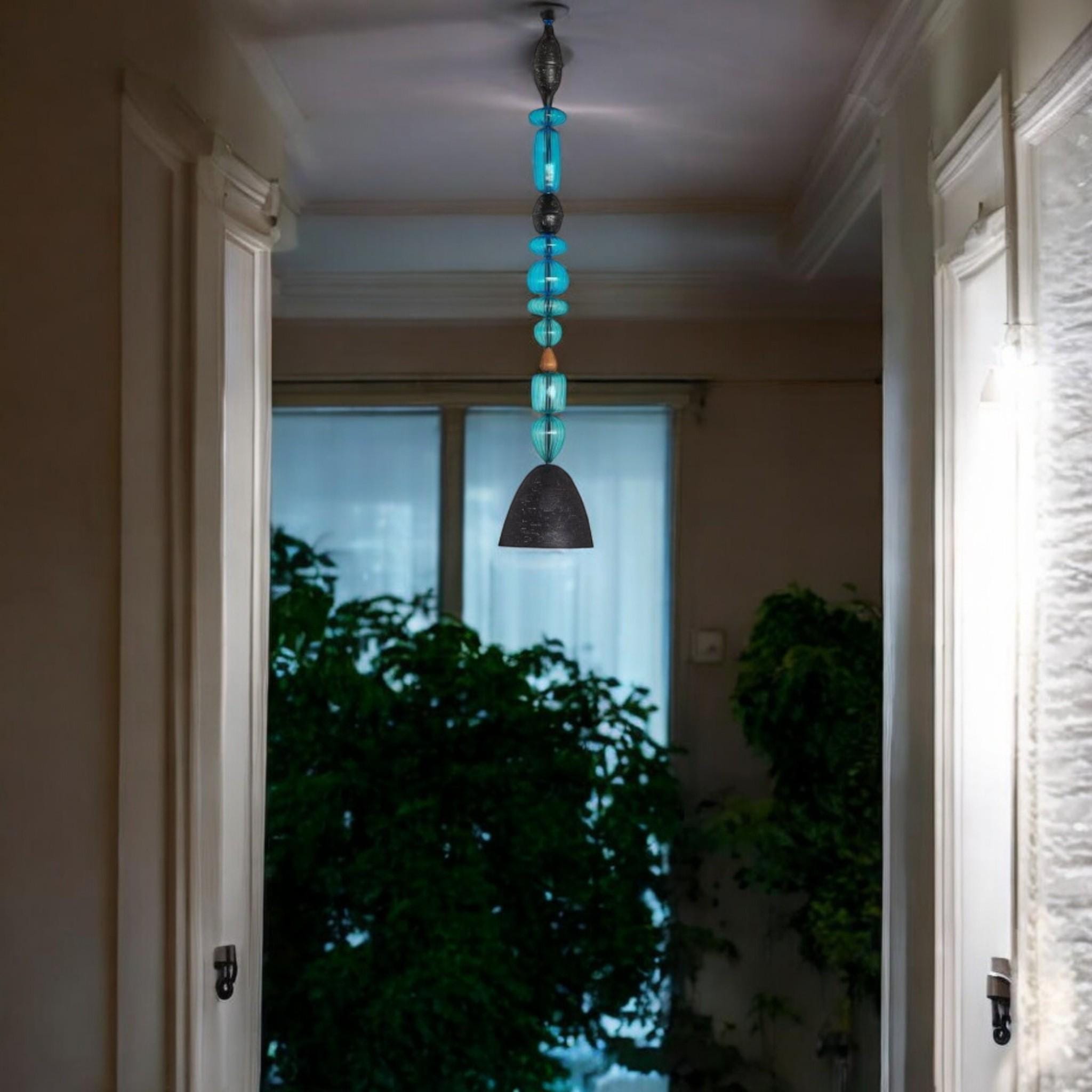 One-of-a-Kind Blown Glass Pendant -Stylish Lighting for Any Room- Modern Art Lighting