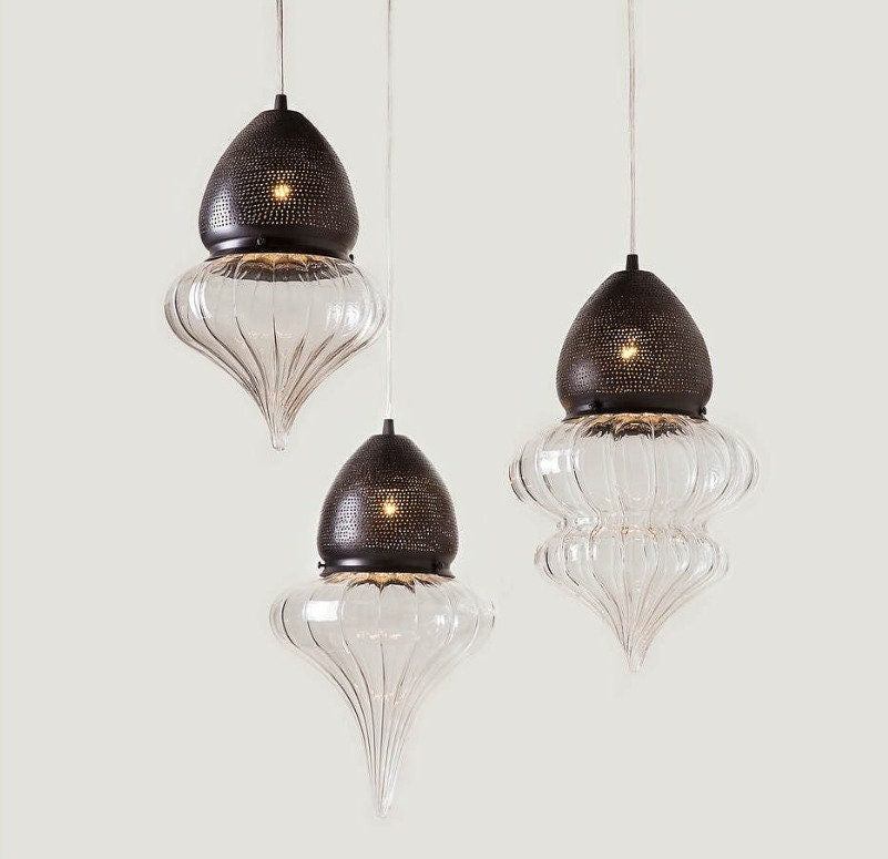 Set of 3 light pendant blown glass pendant ceiling lamp lighting pendant for kitchen Egypt glass bauble