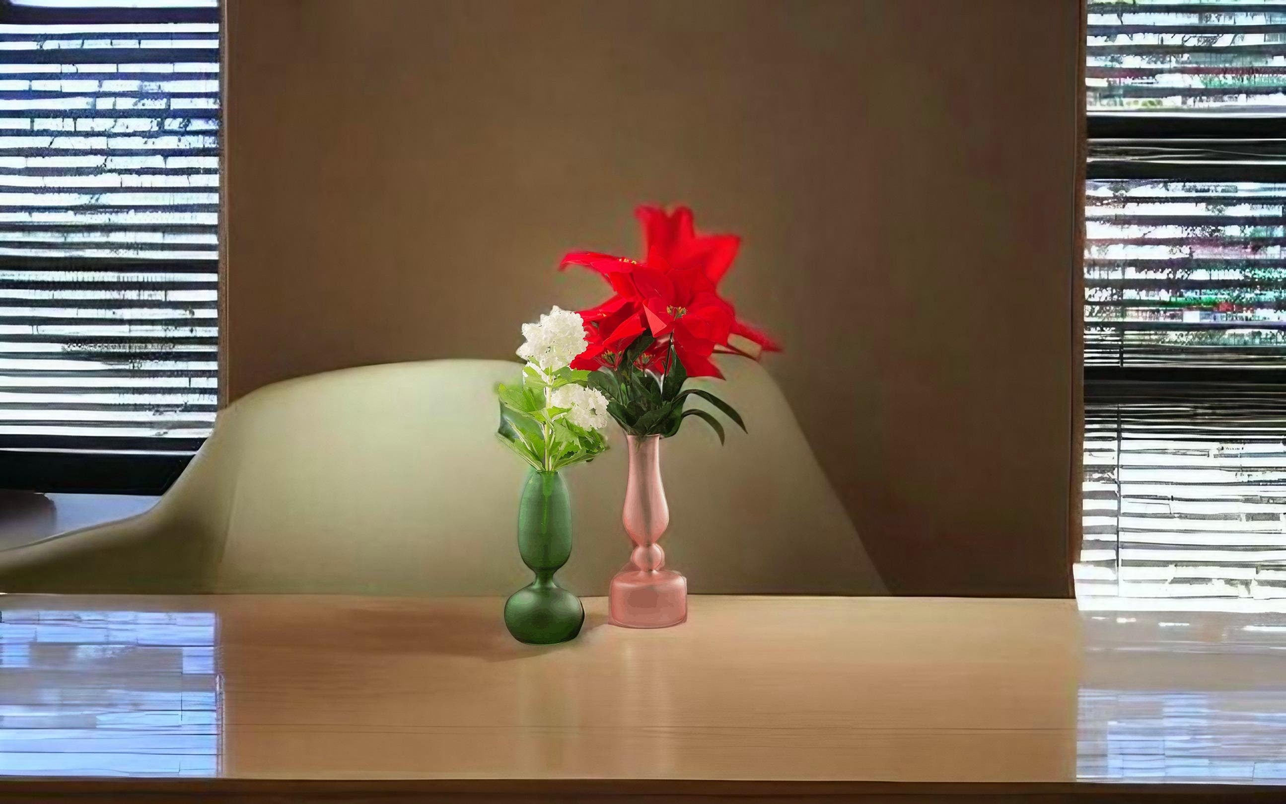 Art Deco Glass Vases set of 2- Vintage Hand-Blown Elegance in Vibrant Colors - Special Floral Decor Crafted with Love