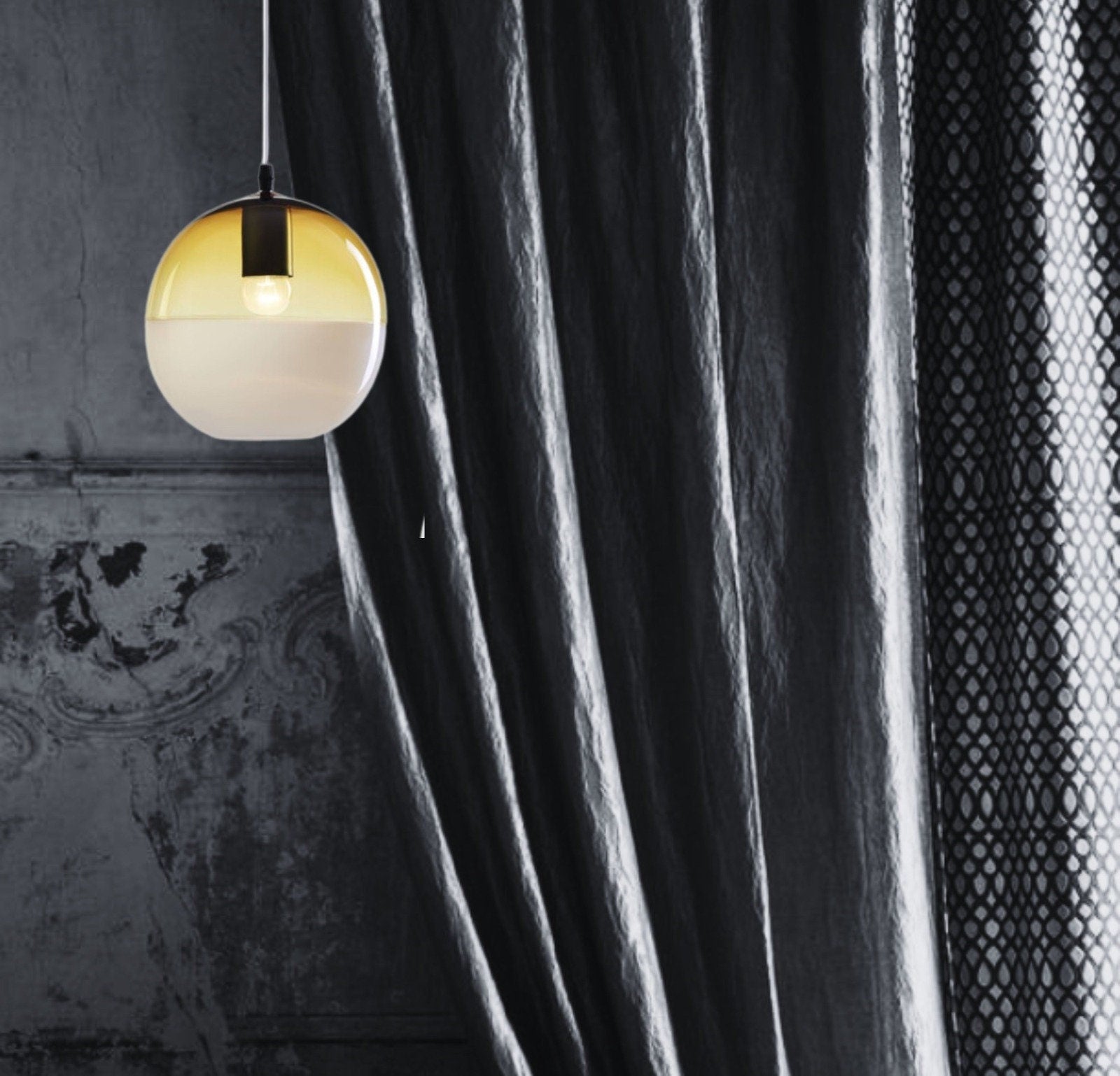 Art Deco Glass Pendant Light Handmade Vintage Style Ceiling Lamp for Dining Room or Living Room Custom Blown Glass Light Fixture