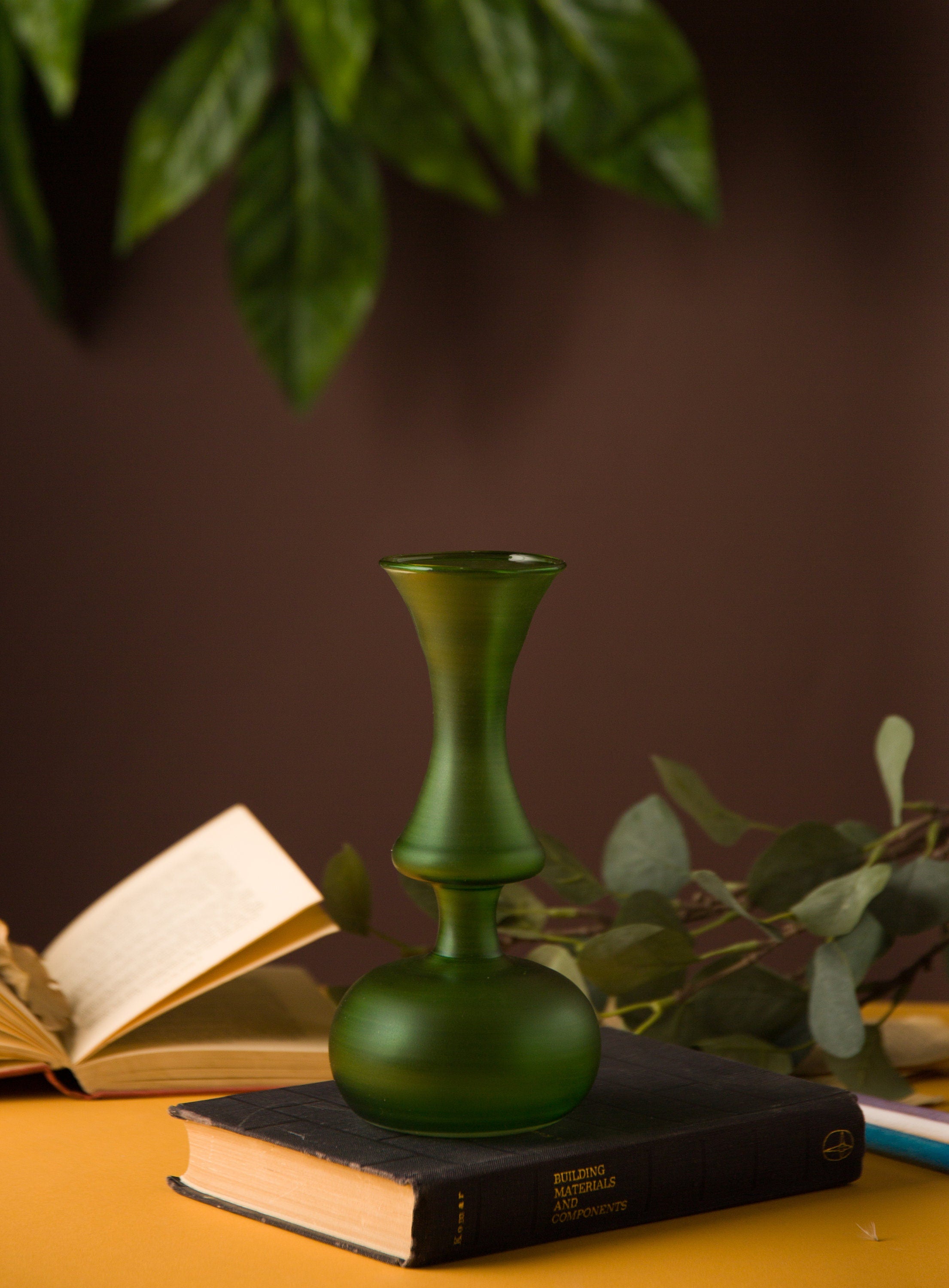 Handblown Art Deco Vase – Vintage Colored Glassware – Unique Flower Vase – Blown Glass Home Decor