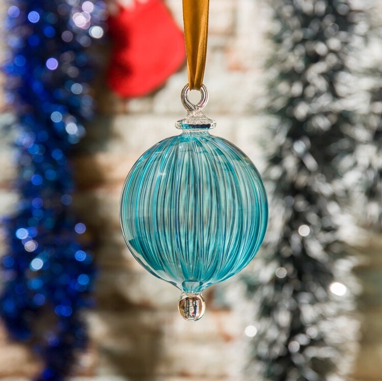 Egypt Glass Christmas Tree Ornament Decorations Adorable Hanging Decorative Xmas Balls Tree Decorations Home decoration ocean blue 2023
