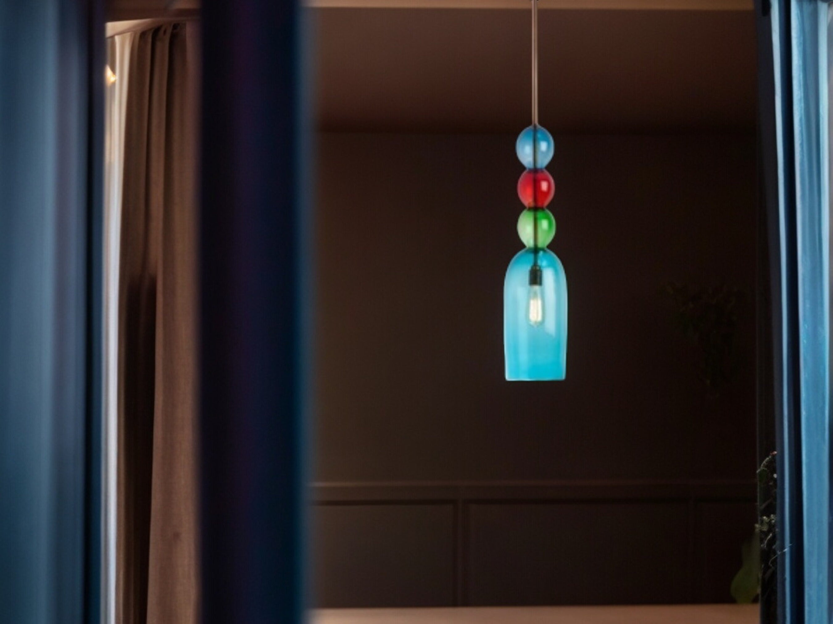 Exclusive Blown Glass Pendant Light - Trendy Kitchen & Home Decor Fixture - Dining Room Ceiling Lamp-Custom Blown Glass Pendant Light