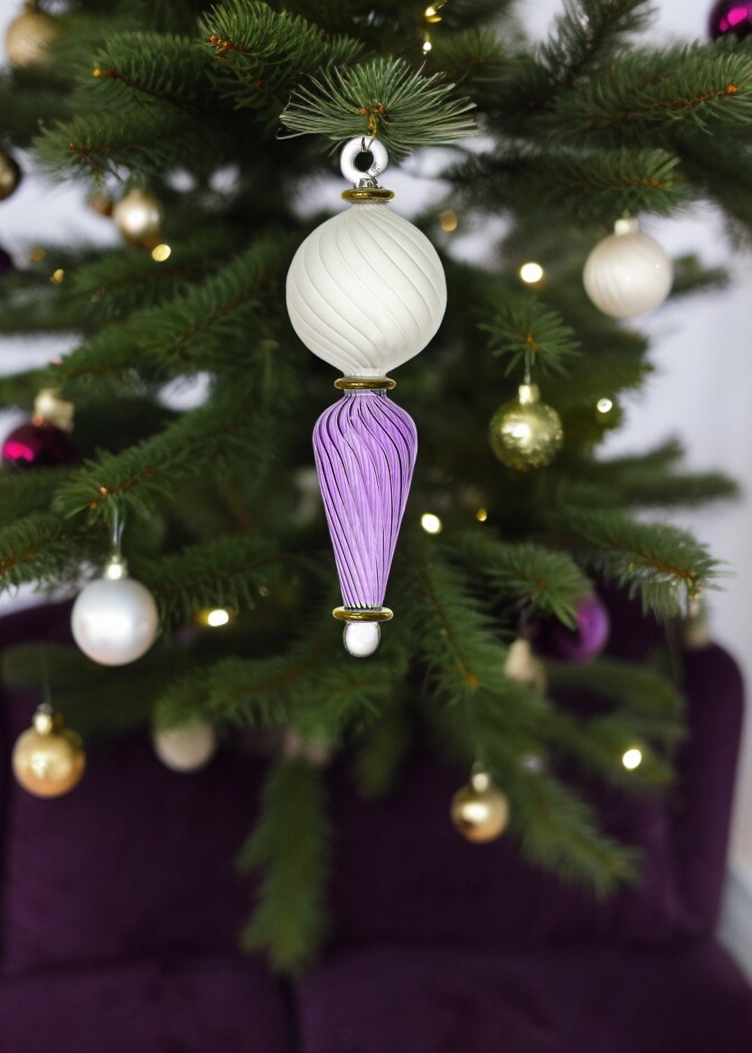 Elegantly Crafted Egyptian Glass Christmas Ornaments - Hand-blown Xmas Tree Decor - Tree Topper Delights - Ideal Holiday Gift