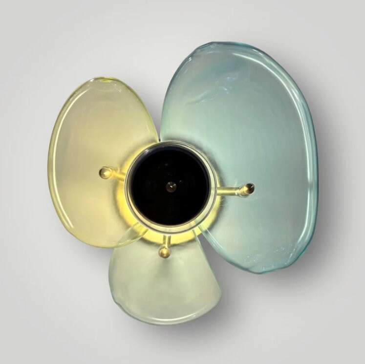 Handcrafted Floral Applique Glass Décor: Wall-Mounted Lighting Collection for Bedrooms, Bathrooms- Modern Wall Sconces - Elegant Wall Lamps