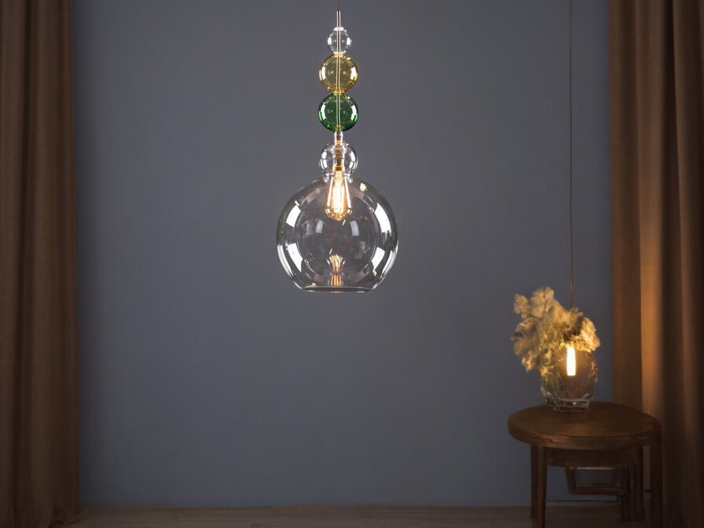 Exquisite Handcrafted Glass Pendant Lamp – Artisan Kitchen Chandelier –  -Artisan Custom Glass Pendant Light