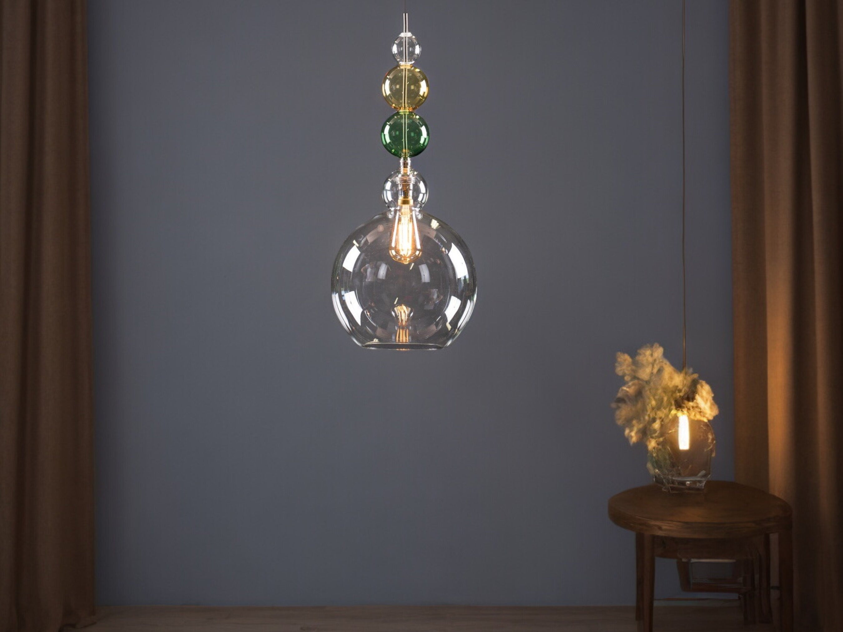 Exquisite Handcrafted Glass Pendant Lamp – Artisan Kitchen Chandelier –  -Artisan Custom Glass Pendant Light