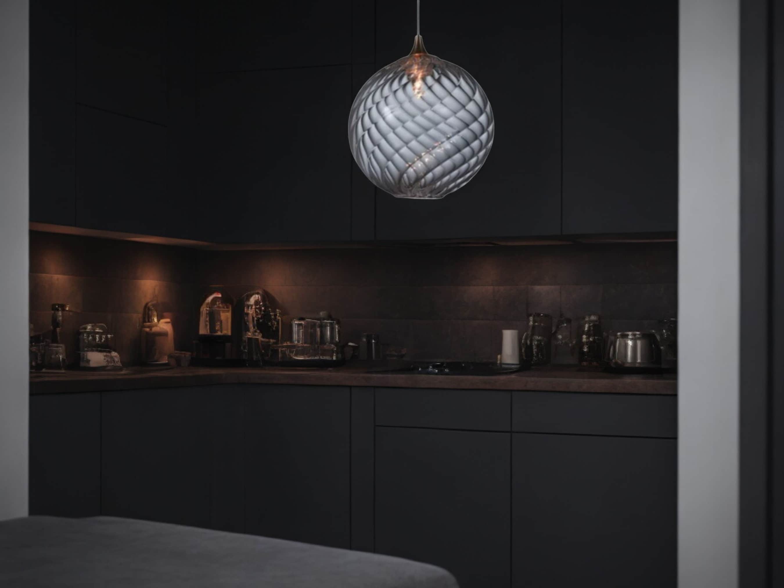 Artisan Chandelier Lamp -Exquisite Handcrafted Glass Pendant Light – Elegant Kitchen Light Fixture-Custom glass pendant light