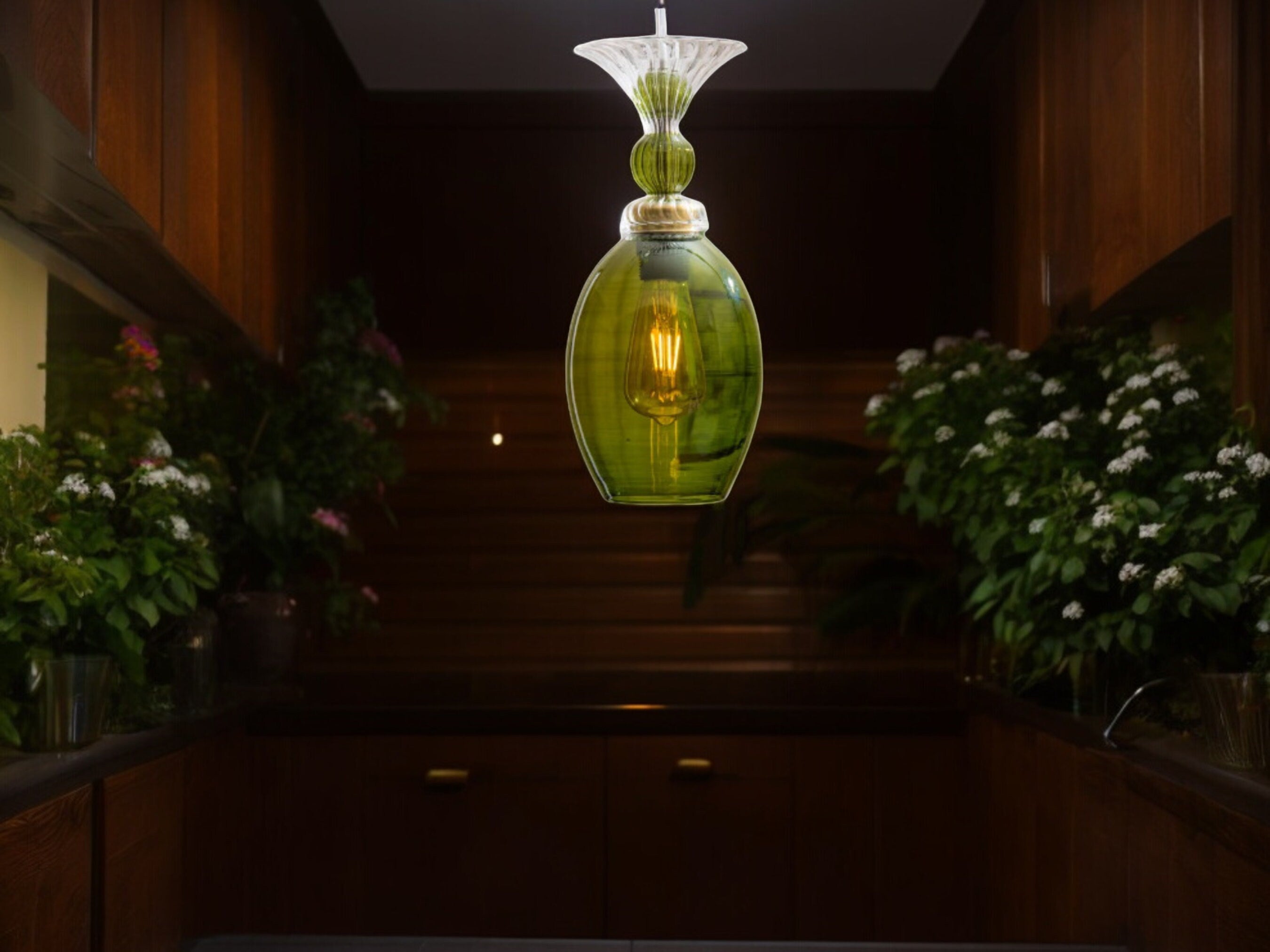 Luxury Glass Globe Pendant Light – Handmade Modern Ceiling Lamp for Kitchen, Bedroom, Dining & Living Room – Unique Interior Lighting