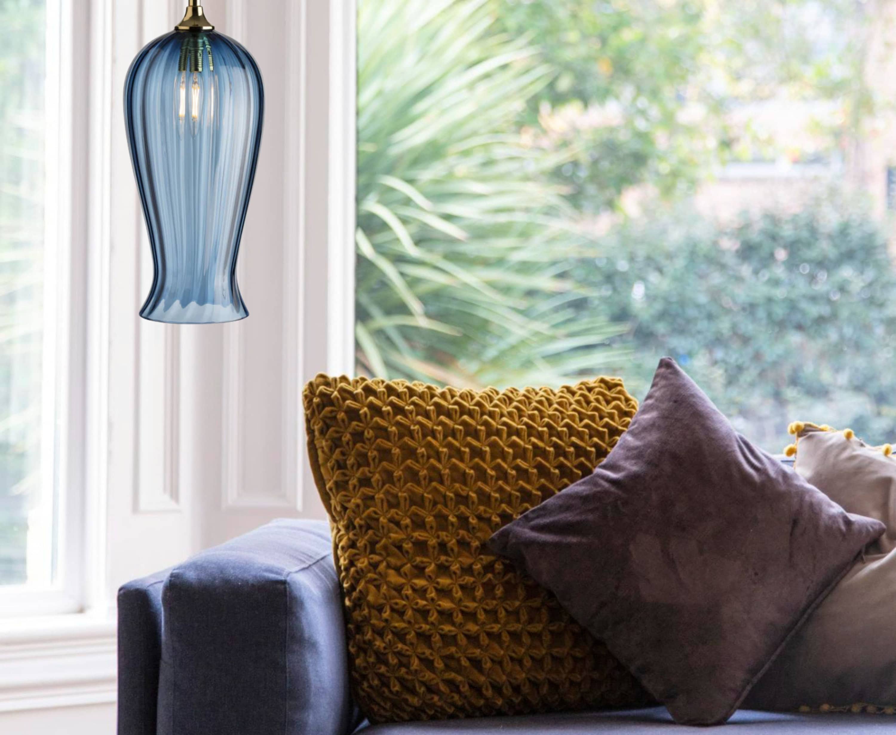 Modern Glass Globe Pendant Light – Handmade Hanging Lamp for Home, Kitchen, Dining Room, Bedroom & Living Room – Stylish Decor Piece