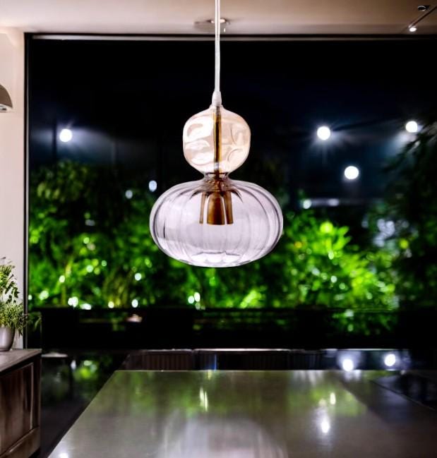 Handmade Glass Pendant Light – Modern Globe Ceiling Lamp for Kitchen, Living Room, Dining Room & Bedroom – Chic Home Decor Lighting