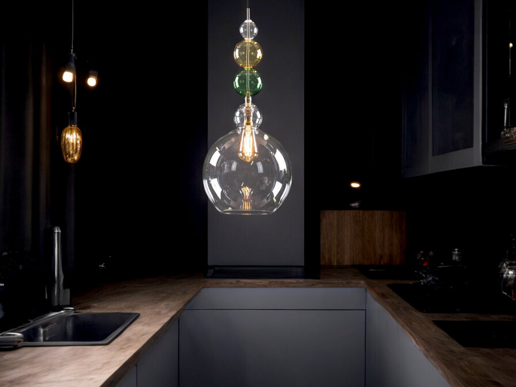 Exquisite Handcrafted Glass Pendant Lamp – Artisan Kitchen Chandelier –  -Artisan Custom Glass Pendant Light