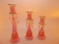 Set of 3 Romantic Red Handmade Candle holder with crystals