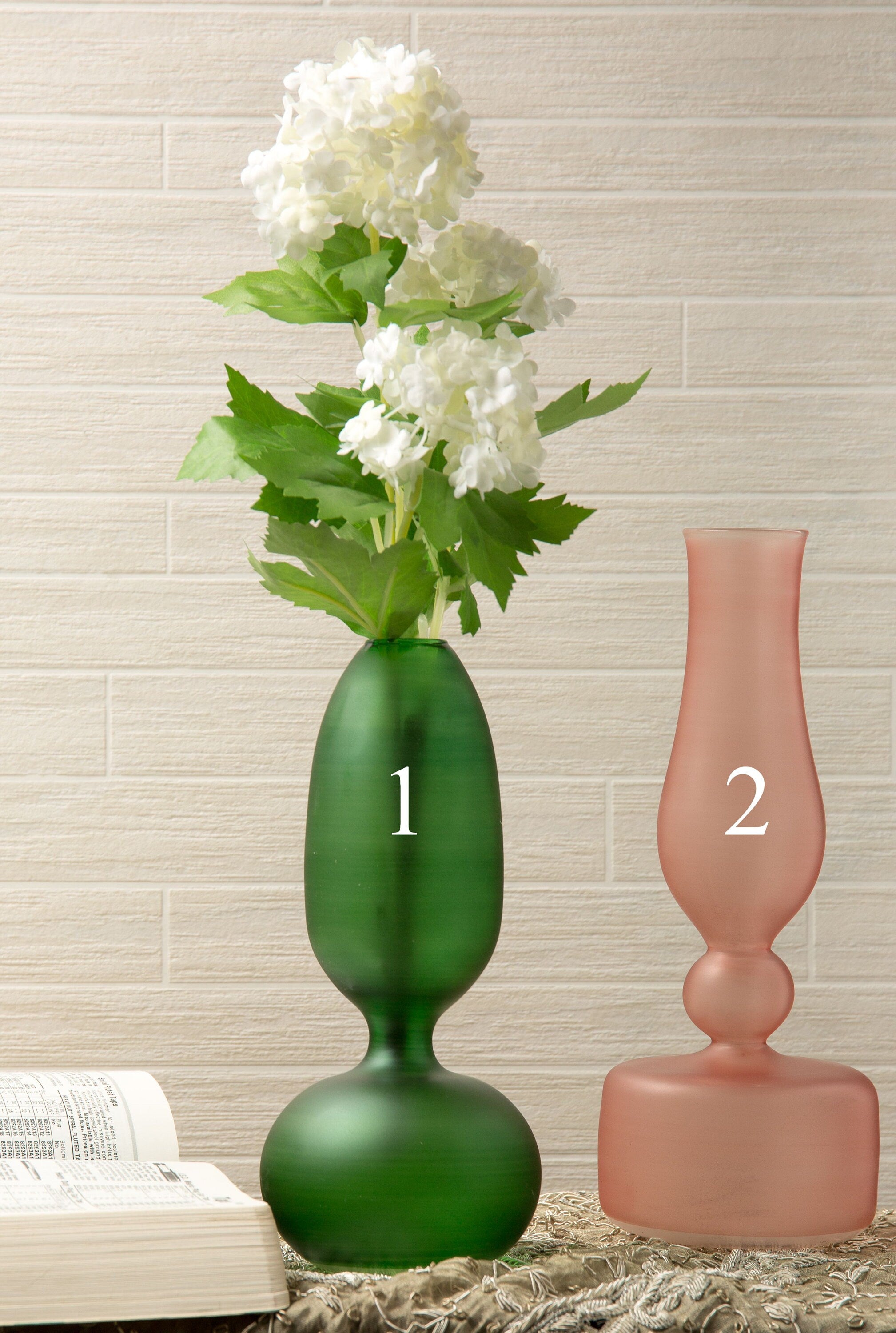 Art Deco Glass Vases set of 2- Vintage Hand-Blown Elegance in Vibrant Colors - Special Floral Decor Crafted with Love