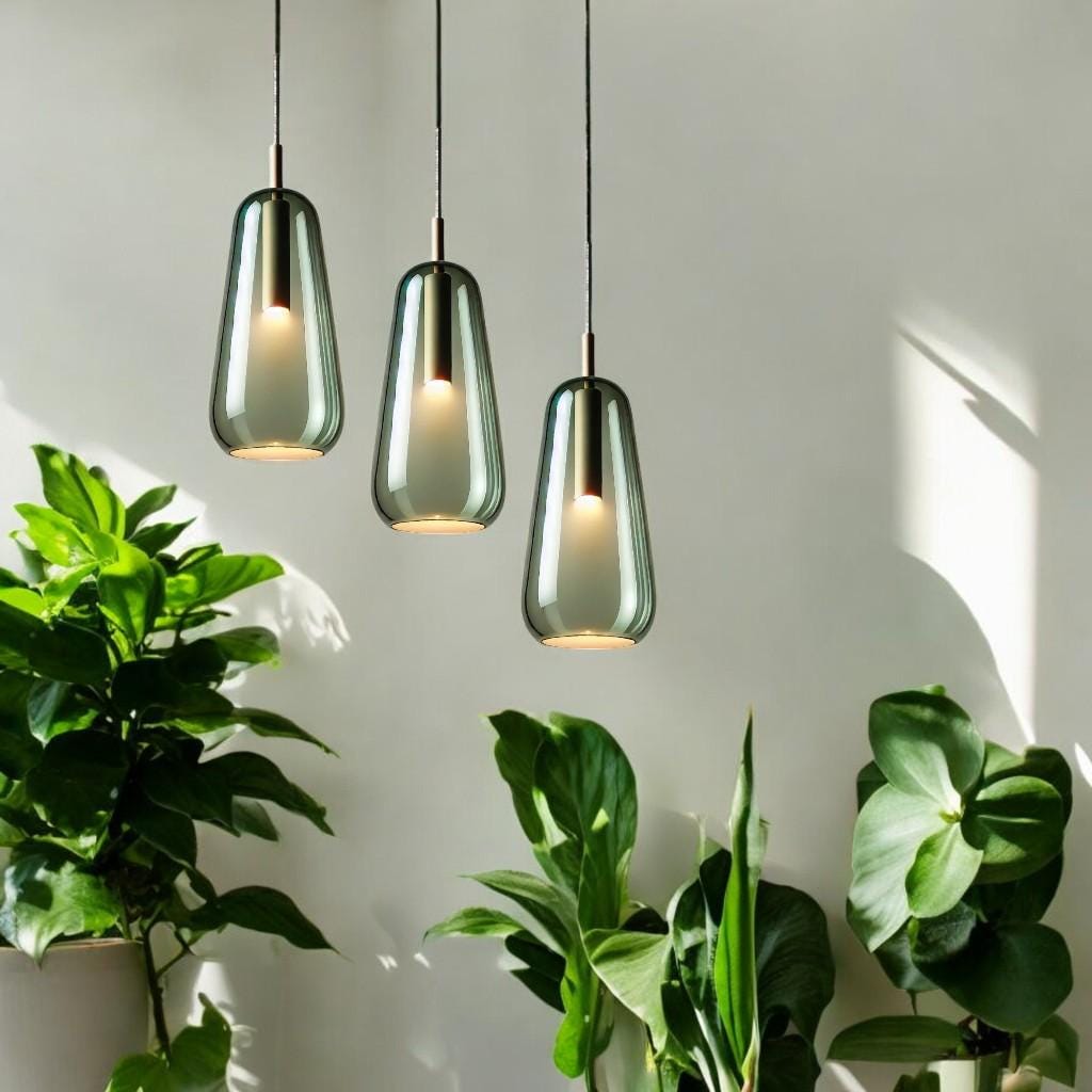 BlownGlass pendant light - Modern pendant light - customizable pendant  light-kitchen island  light - ceiling light  - deco light fixture