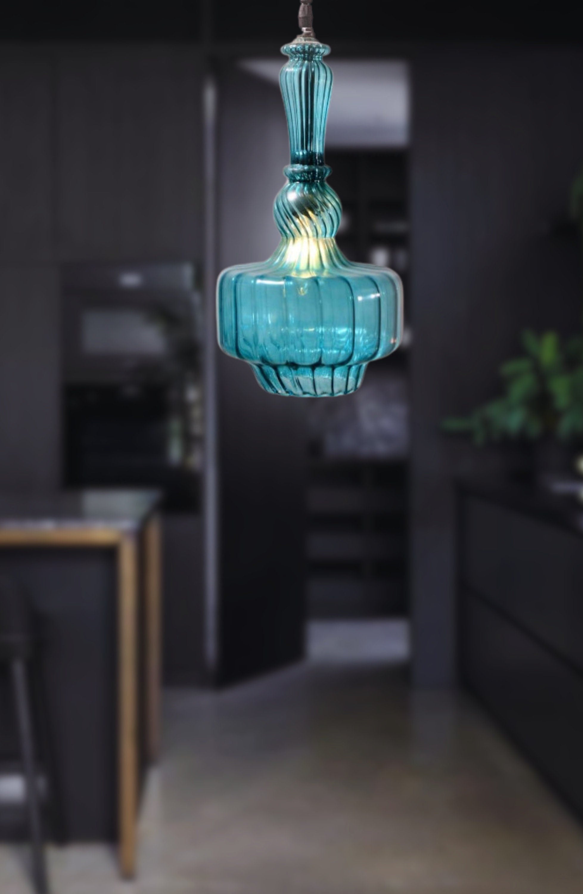 Blown Glass pendant light - Modern pendant light - kitchen island light - ceiling light fixture - dining room  pendant  - pendants lights