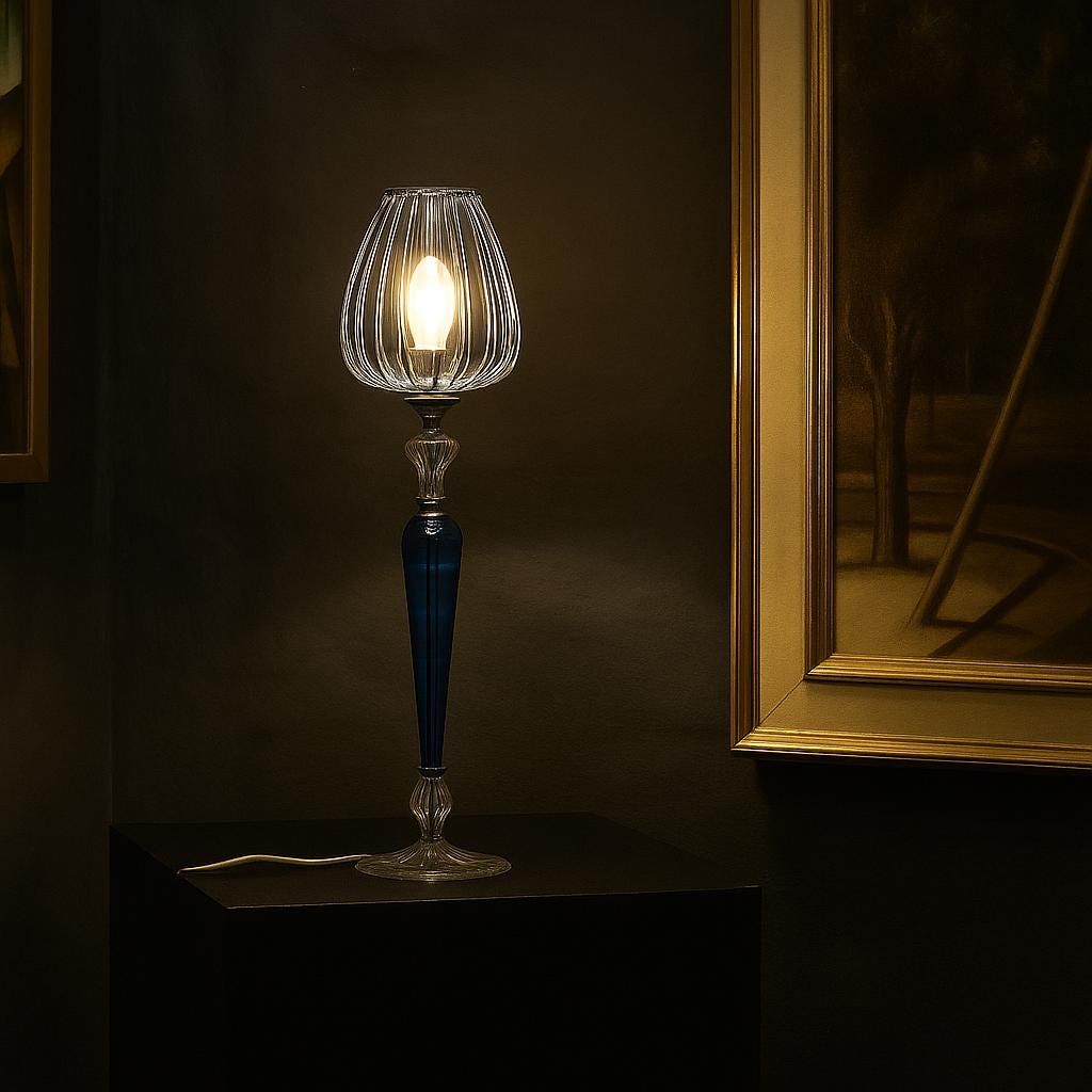 Elegant Handblown Glass Table Lamps – Modern Accent Lighting in 8 Unique Designs & Colors – Choose Your Favorite Style for Any Room