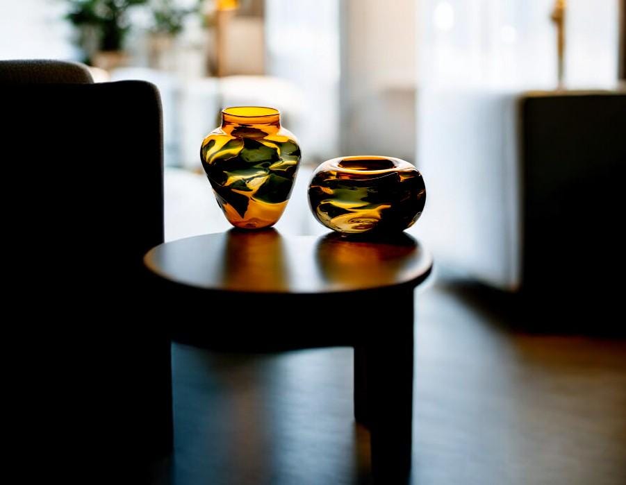 Set of 2 Chic Colorful Glass Vases - Unique Handcrafted Decor for Any Space