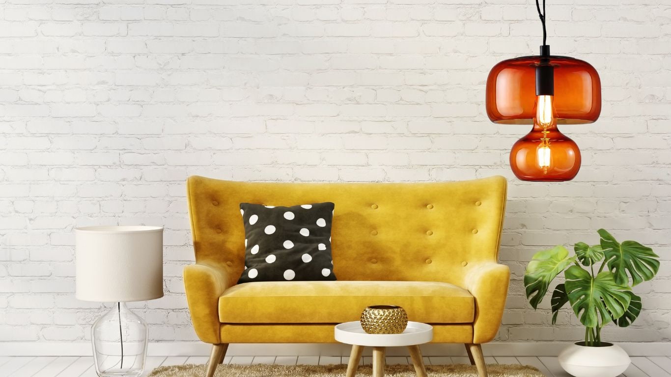 Artistic Glass Pendant Light - Contemporary Kitchen & Dining Room Fixture - Handblown Ceiling Lamp