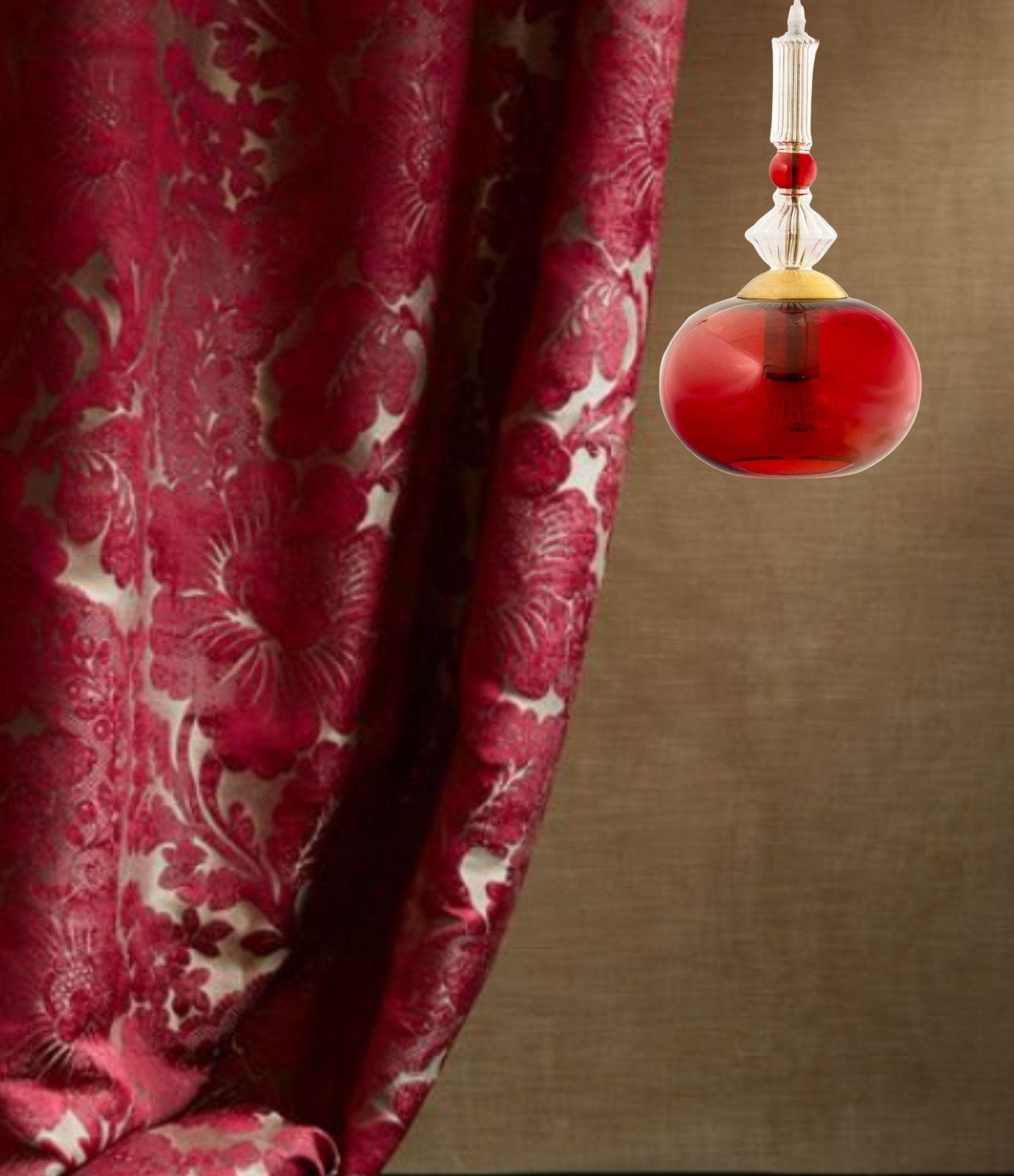 Customizable Blown Glass Pendant Light - Stylish mouth blown  pendant light - Personalized Ceiling Light- ceiling light - deco light fixture